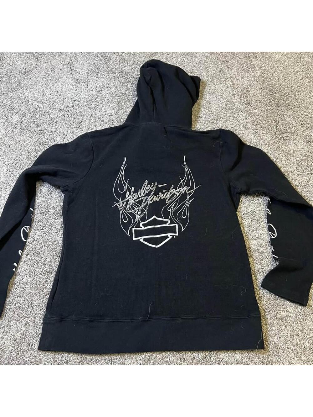 Harley-Davidson Women's Hoodie Rhinestone Longsleeve Shirt size Medium